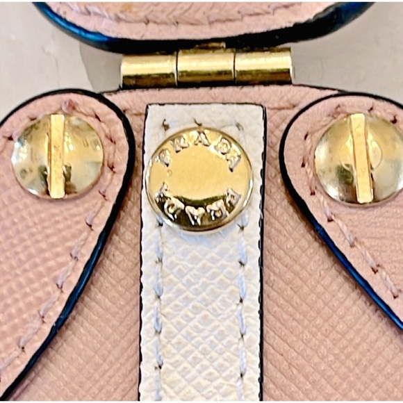 Prada Saffiano Leather Bear Orchidea Pink Bag Charm/Keychain - Picture 4 of 5